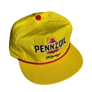 PENNZOIL Racing Hat‎ Cap Yellow Red Adjustable Cali Fame Vintage